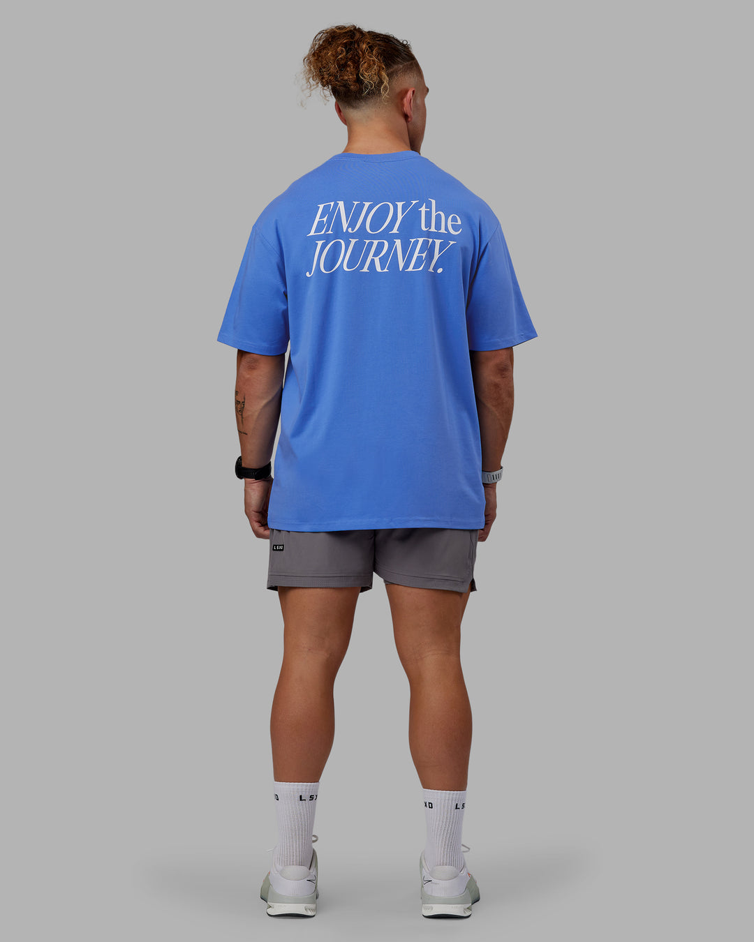 Unisex VS1 FLXCotton Tee Oversize - Ultramarine-White