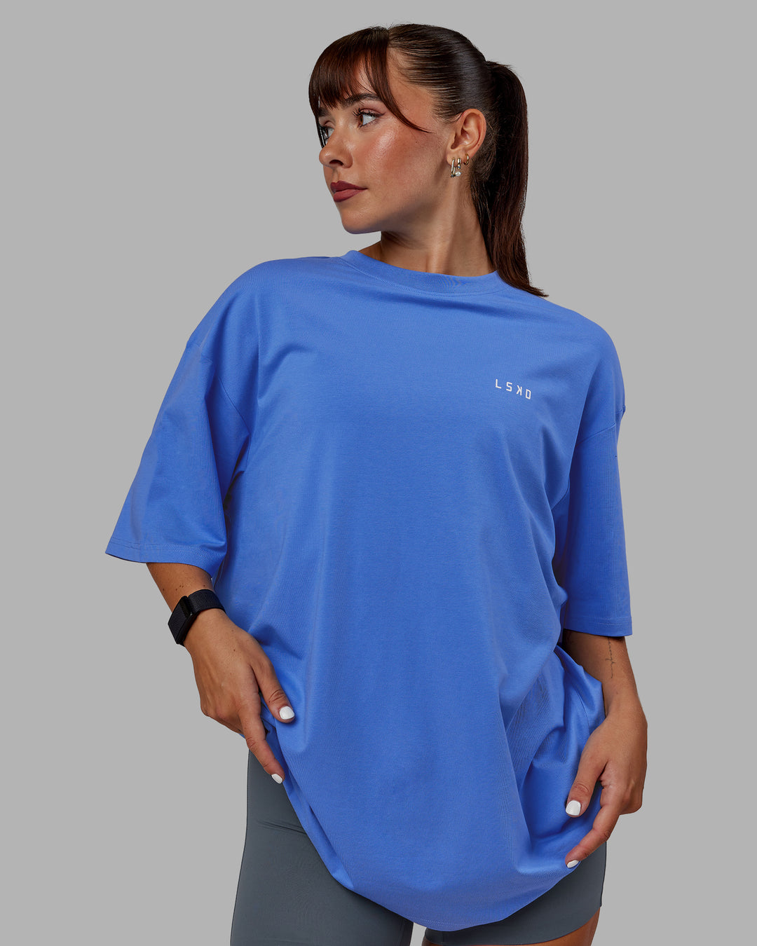 Unisex VS1 FLXCotton Tee Oversize - Ultramarine-White