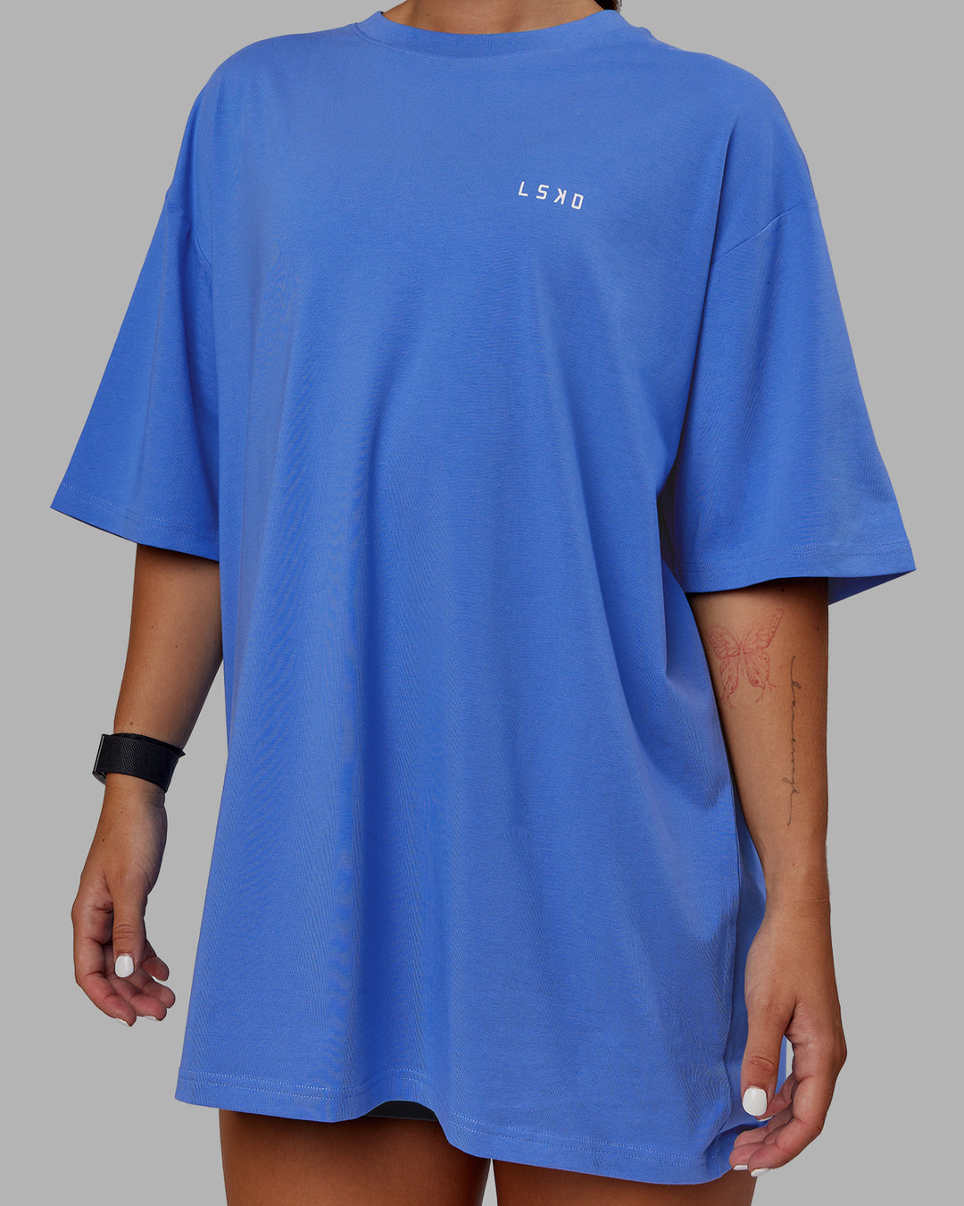 Unisex VS1 FLXCotton Tee Oversize - Ultramarine-White