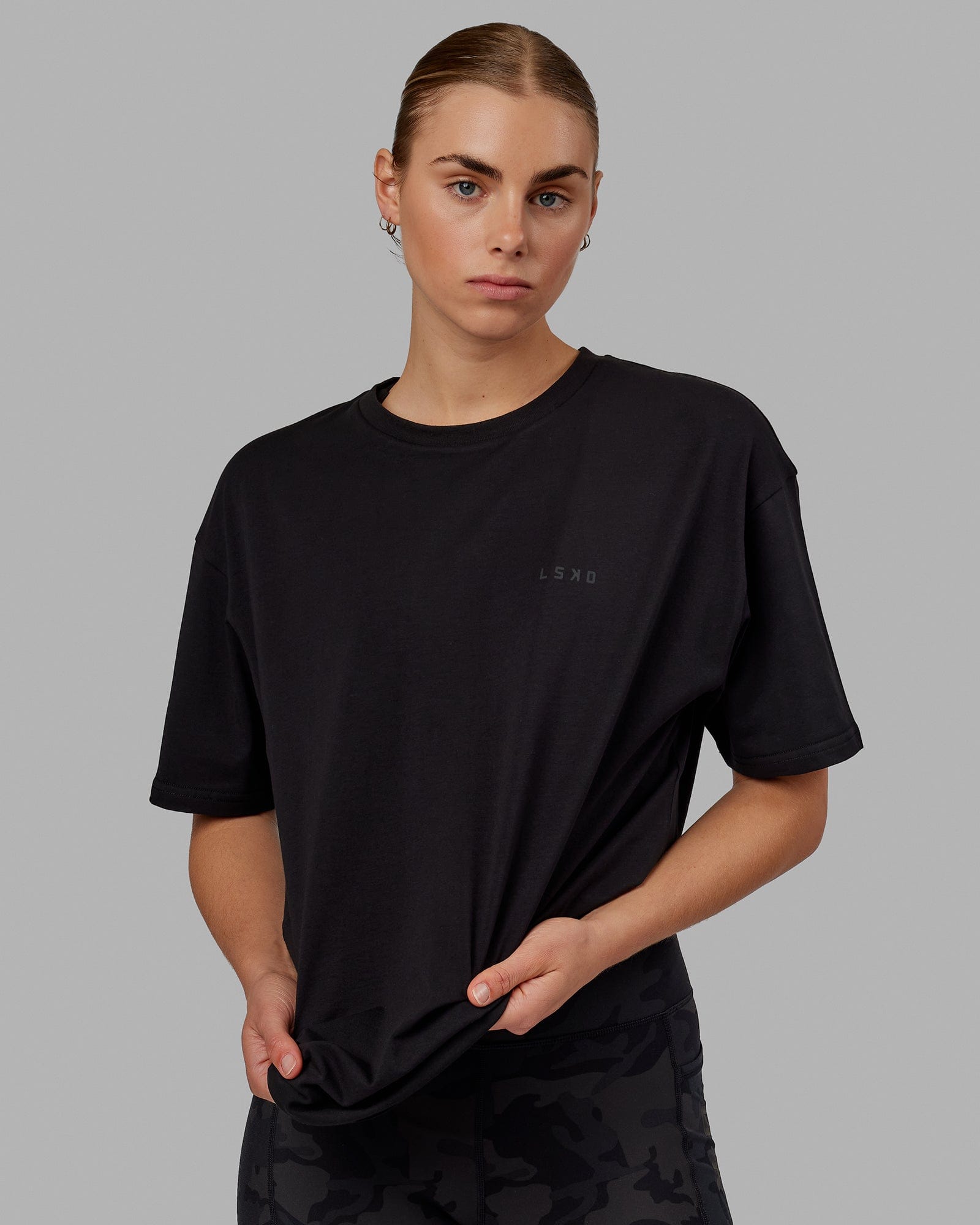 Unisex VS5 FLXCotton Tee Oversize - Black-Black | LSKD