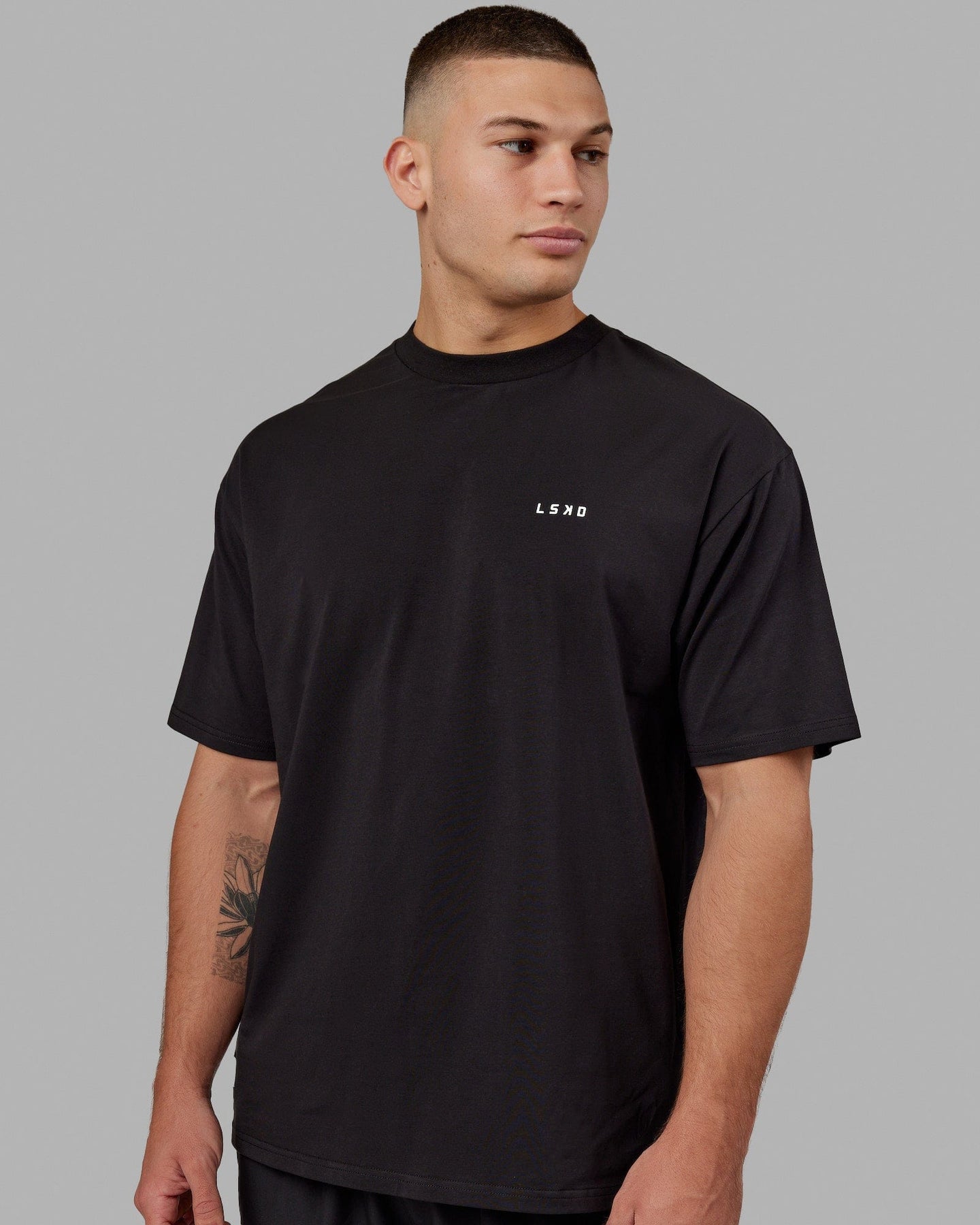 Unisex VS5 FLXCotton Tee Oversize - Black-White | LSKD