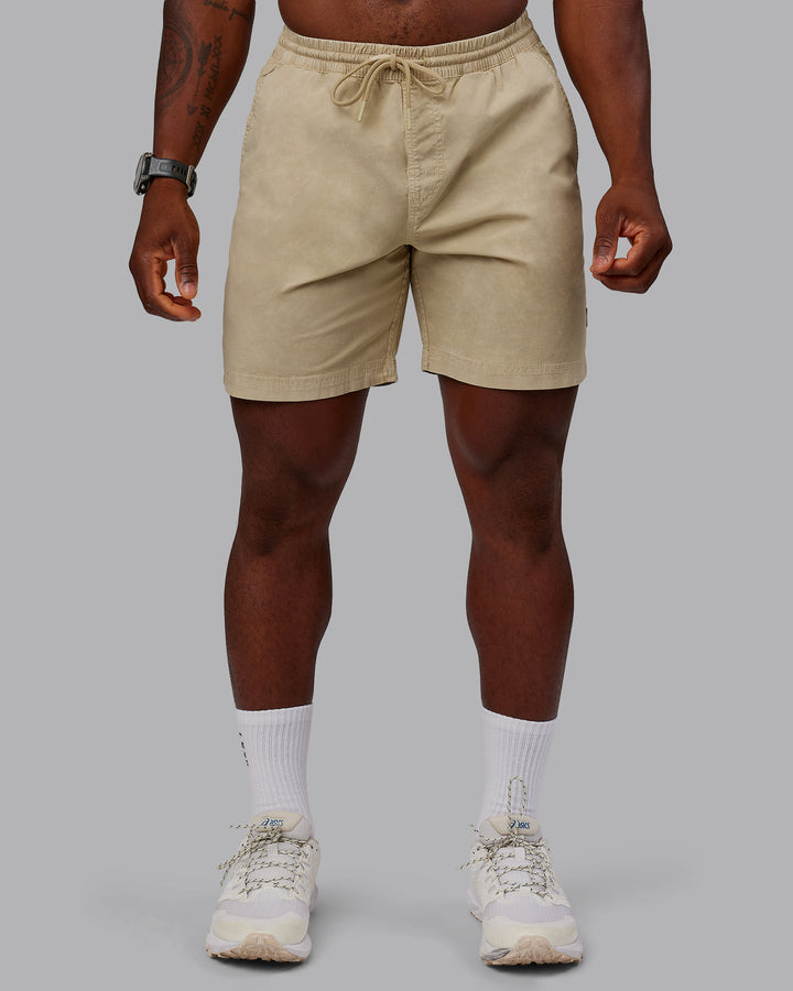 Man wearing Washed Daily 7&quot; Shorts - Pale Khaki
