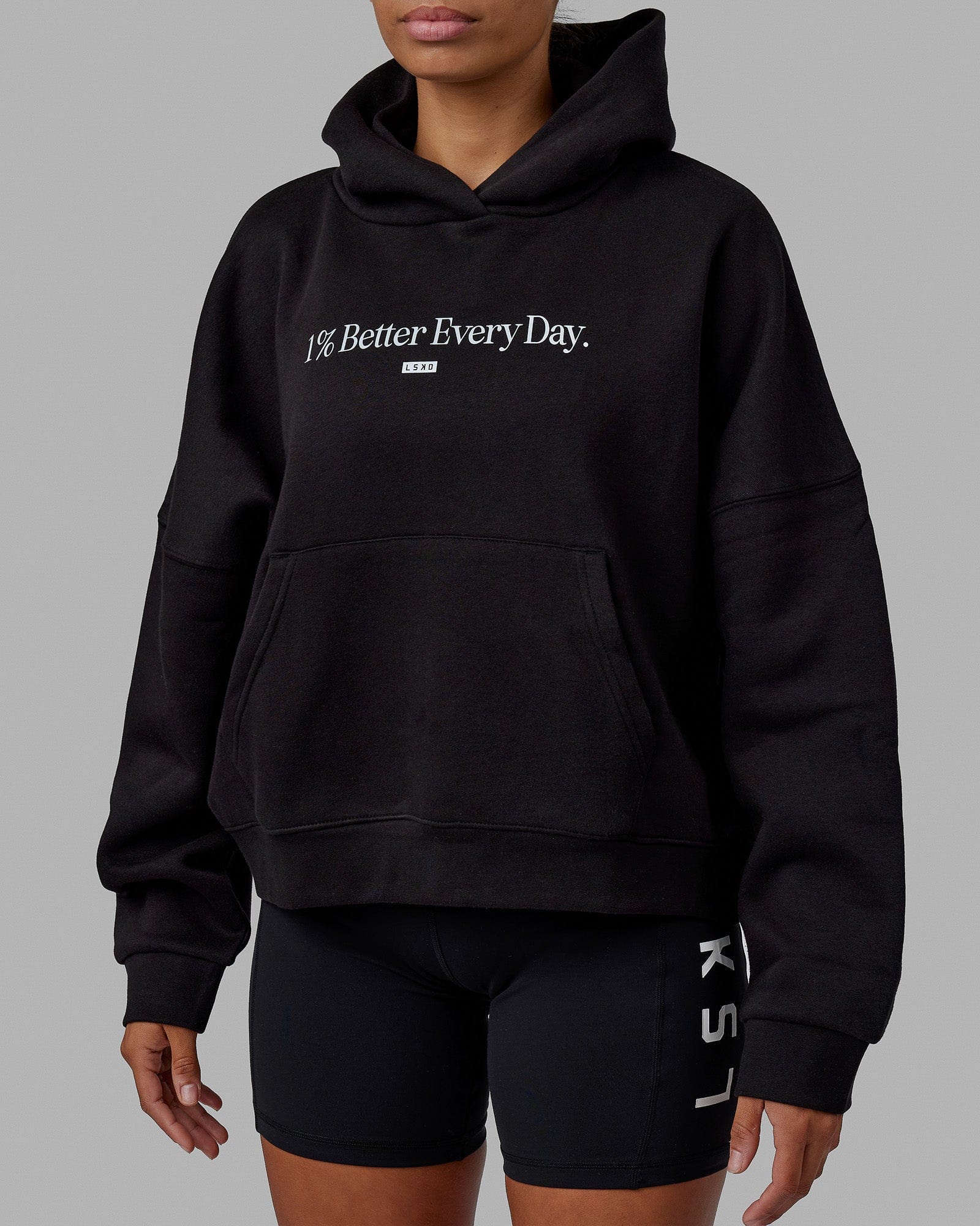 Womens 1% Better Hoodie - Black | LSKD