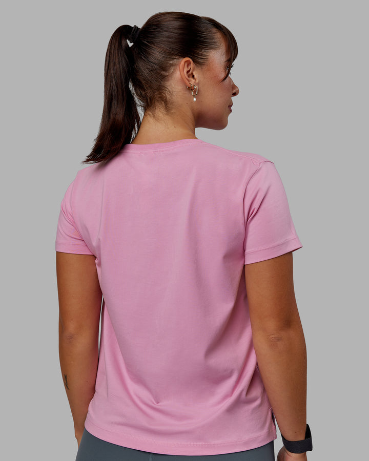 Woman wearing Deluxe PimaFLX Tee - Bubblegum
