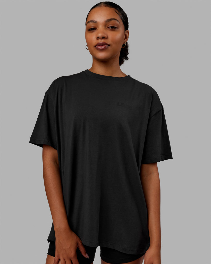 Womens E.T.J FLXCotton Oversized Tee - Phantom-Black | LSKD