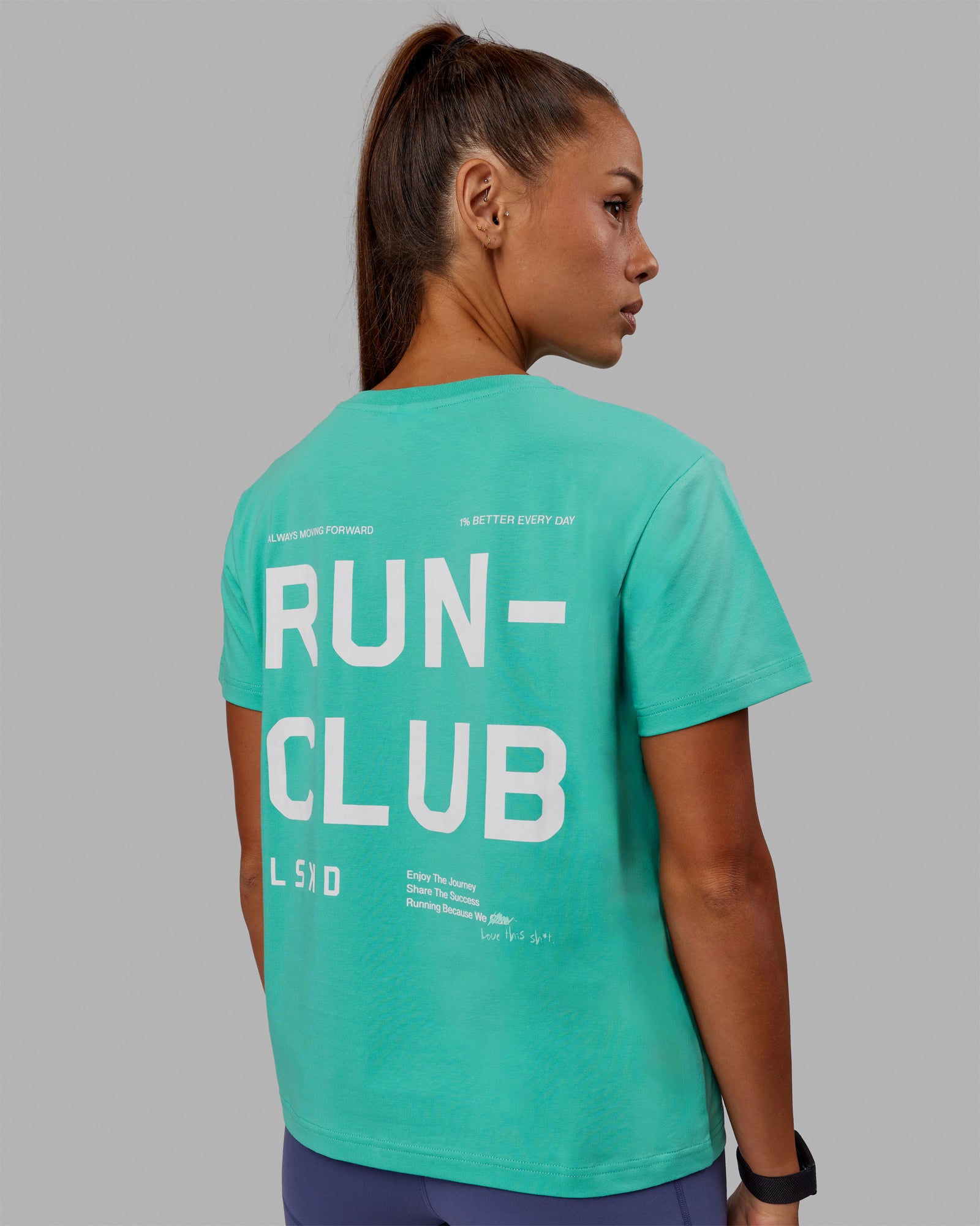 Love The Run FLXCotton Tee - Aquatic Awe-White | LSKD