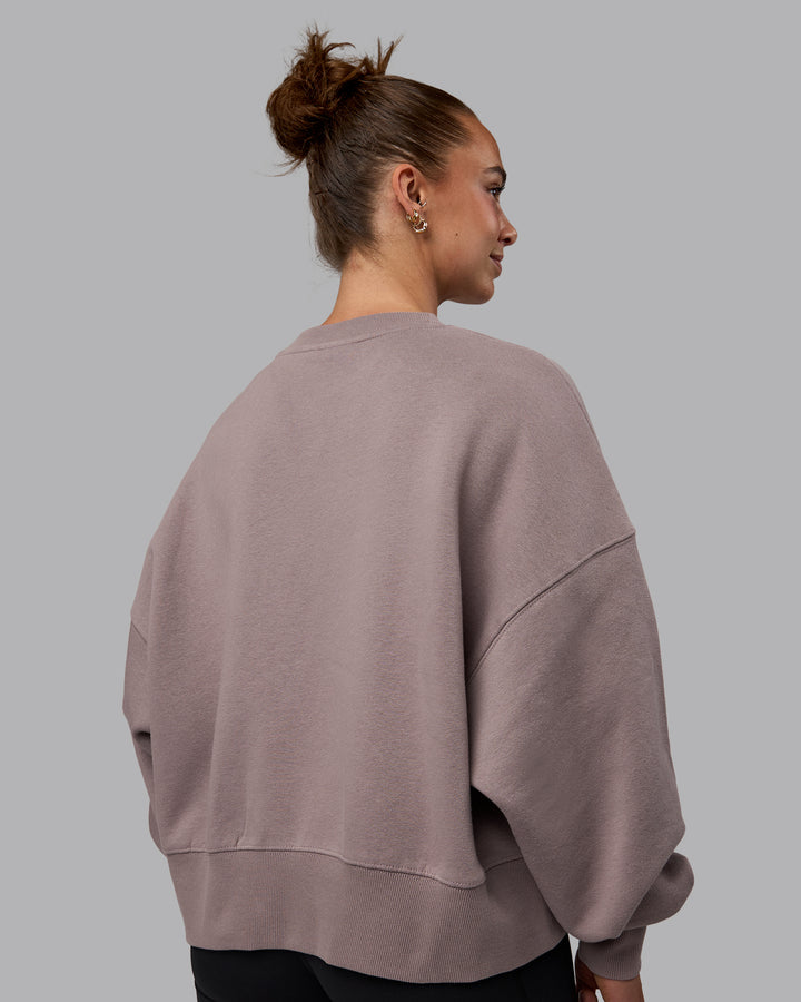 Woman wearing MVP Oversized Sweater - Greyish Purple
