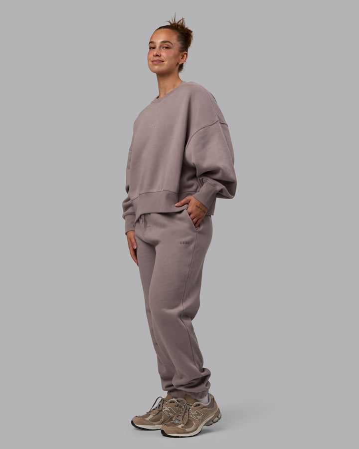 Woman wering Woman wearing MVP Track Pants - Glacial Blue
