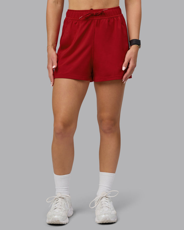 Woman wearing Restore CloudFLX Shorts - Cherry Red
