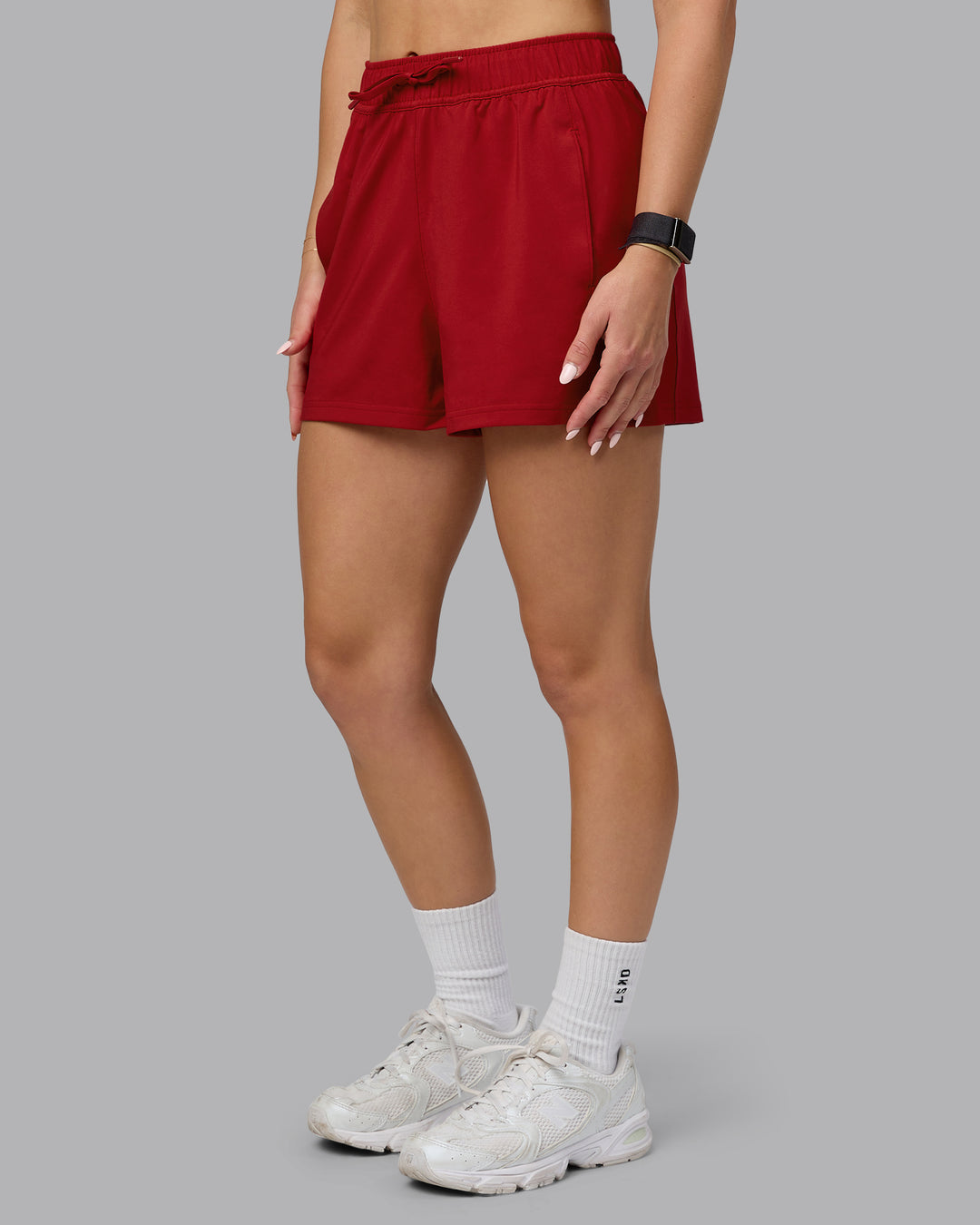 Woman wearing Restore CloudFLX Shorts - Cherry Red