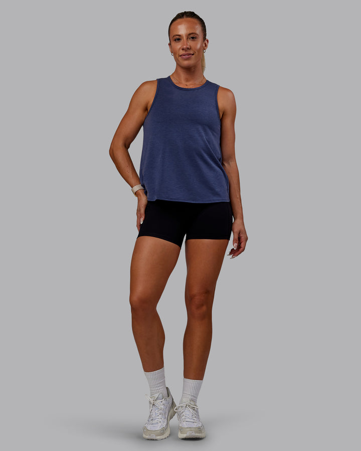 Woman wearing Woman wearing Breeze Training Tank - Future Navy
