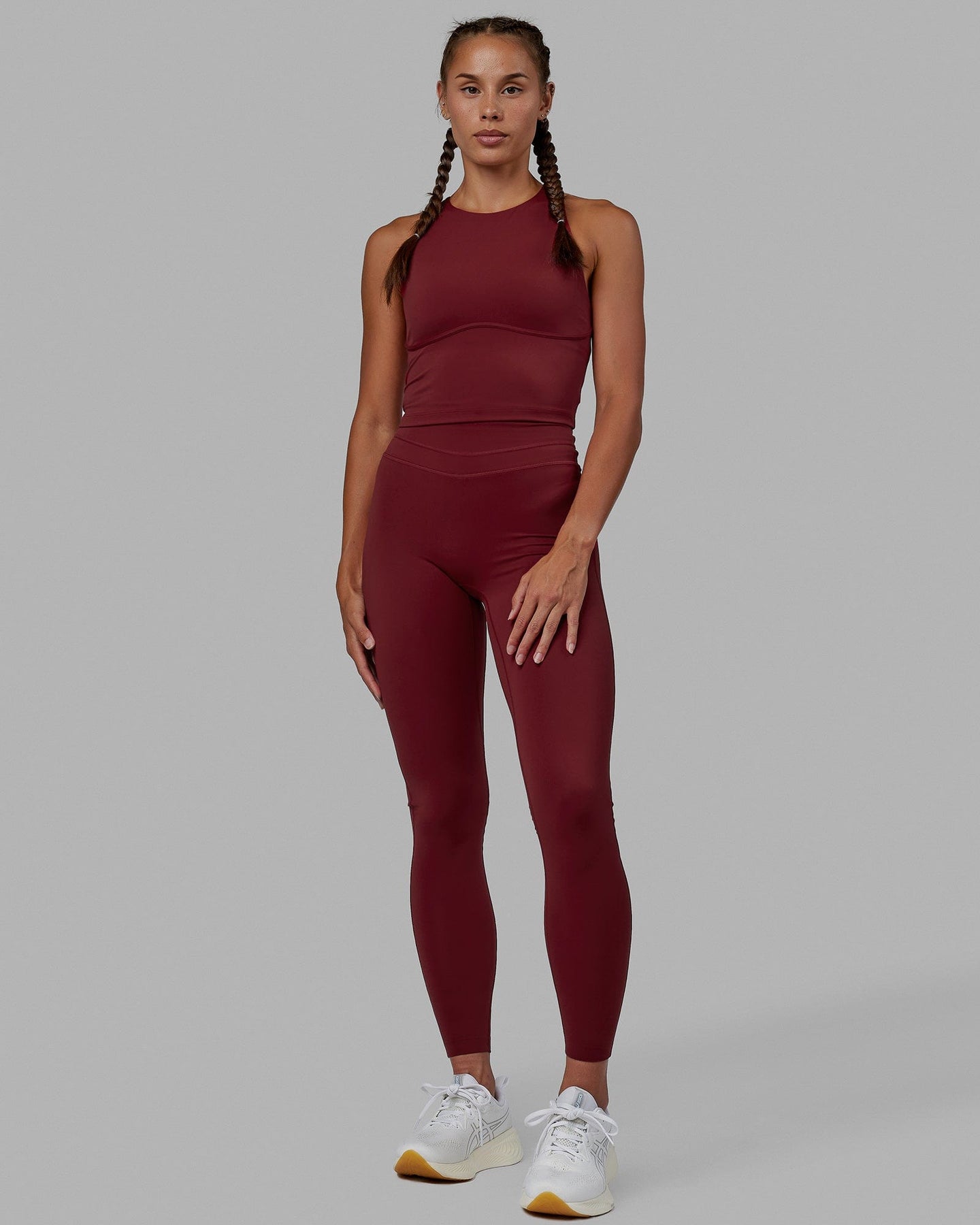 Enhance Shelf Bra Tank - Cranberry