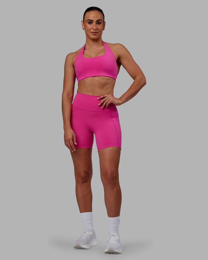 Woman wearing Fusion Mid Short Tights - Fuchsia Pink
