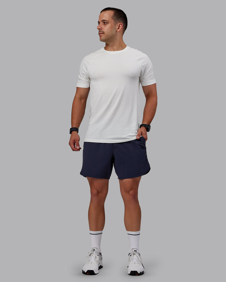 Man wearing Lift 6&quot; Lined Performance Shorts - Future Navy
