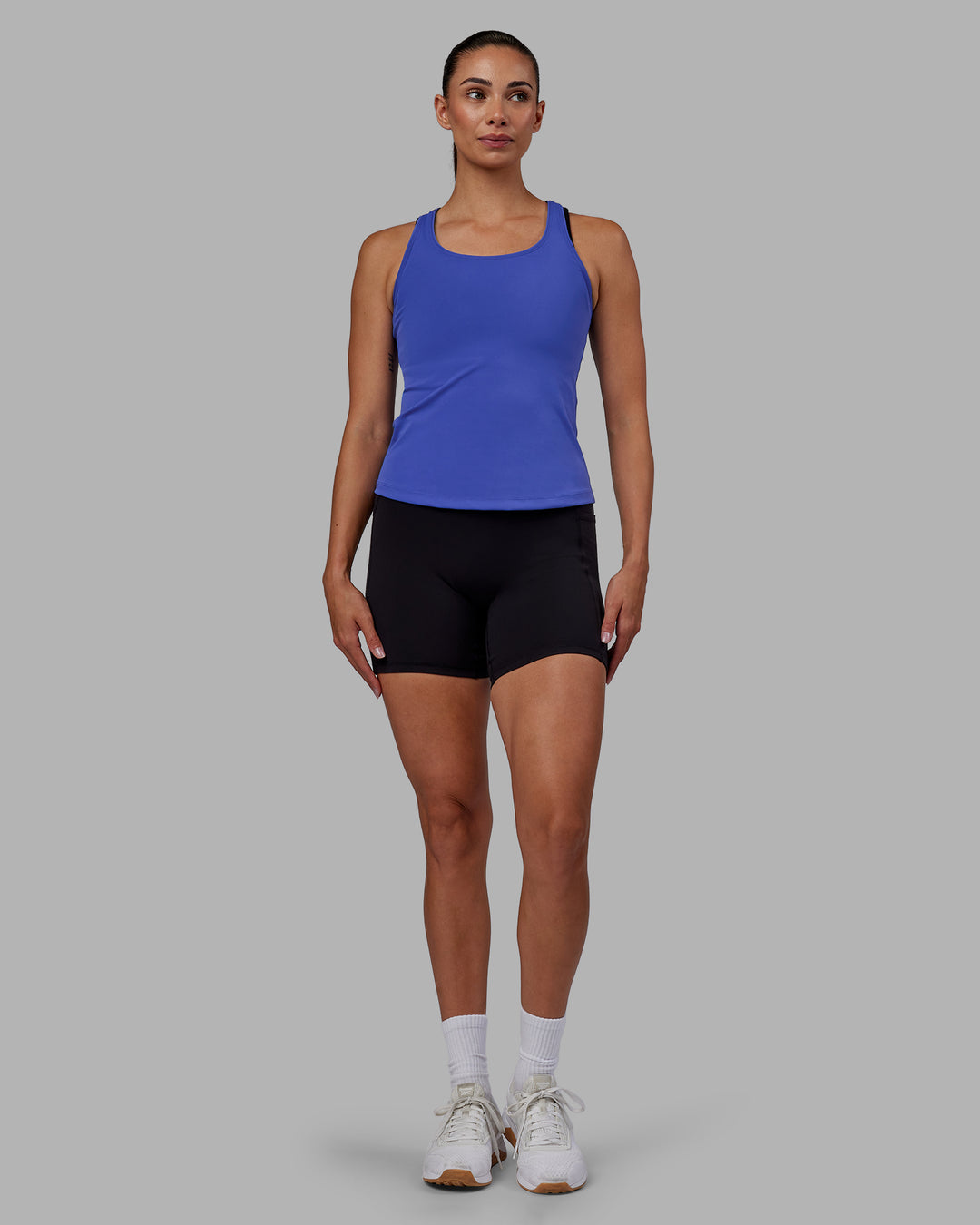 Women Wearing Lift Performance Tank - Power Cobalt