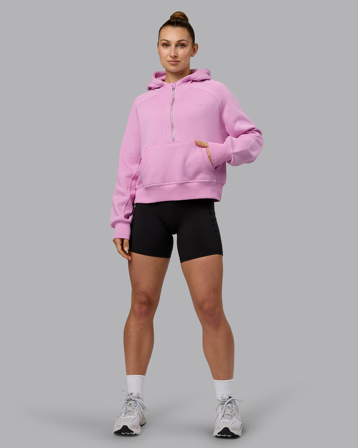 Woman wearing Pursue Hoodie - Pastel Orchid
