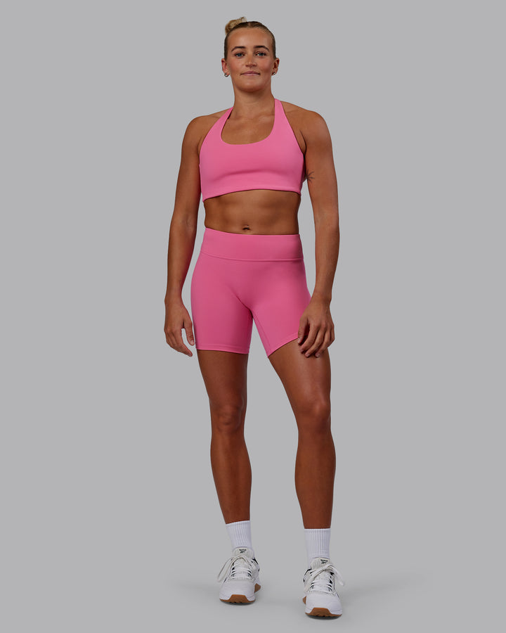 Woman wearing RXD Mid Short Tights - Carmine Rose
