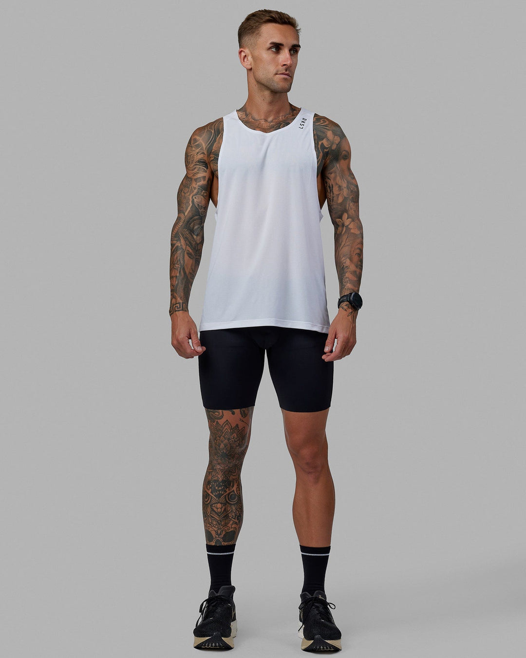 Man wearing Race Day 8&quot; Short Tight - Black