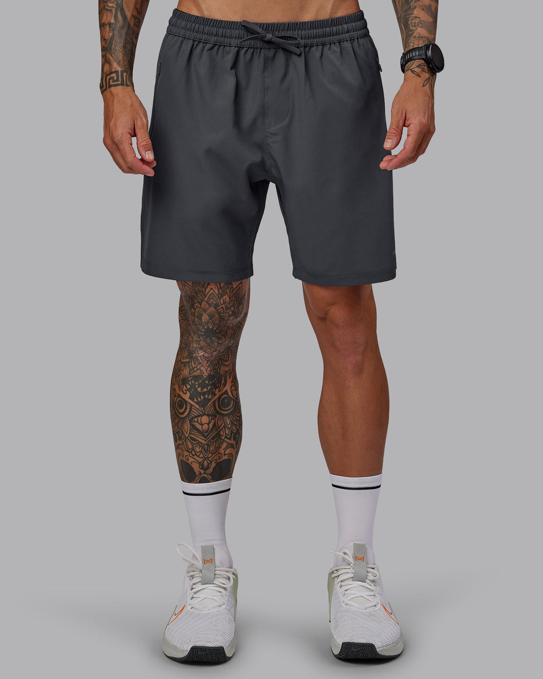 Man wearing Rep 7'' Performance Short in Dark Storm | Size:S