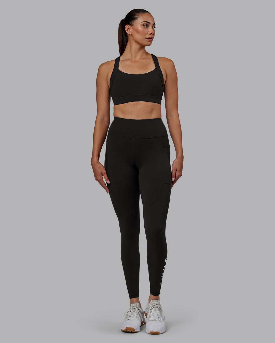 Women Wearing Rep Full Length Tight - Pirate Black-White