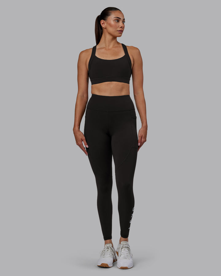 Women Wearing Rep Full Length Tight - Pirate Black-White
