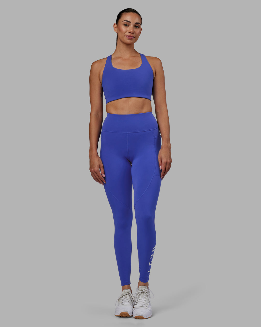 Women Wearing Rep Full Length Tight - Power Cobalt-White