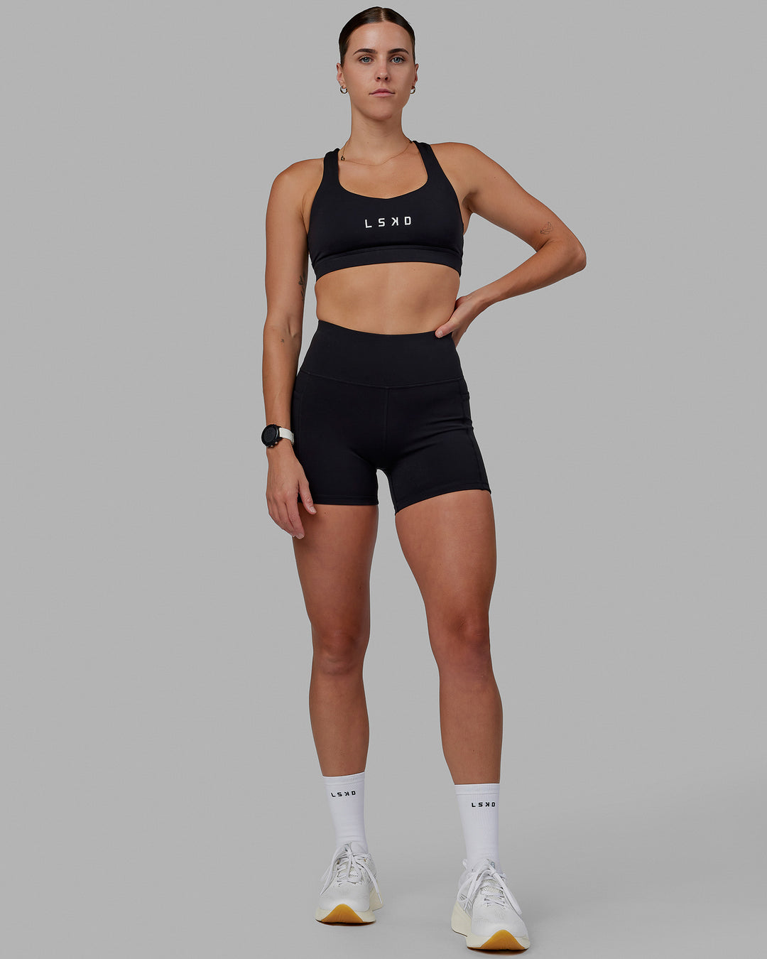 Women Wearing Rep X-Short Tights - Black-White