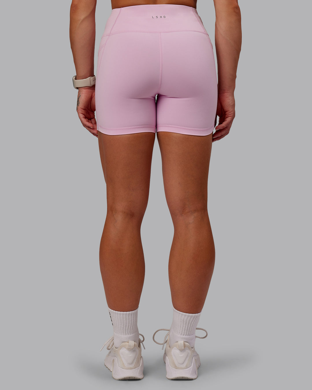 Woman wearing Rep X-Short Tights - Marshmallow-Cherry Lacquer