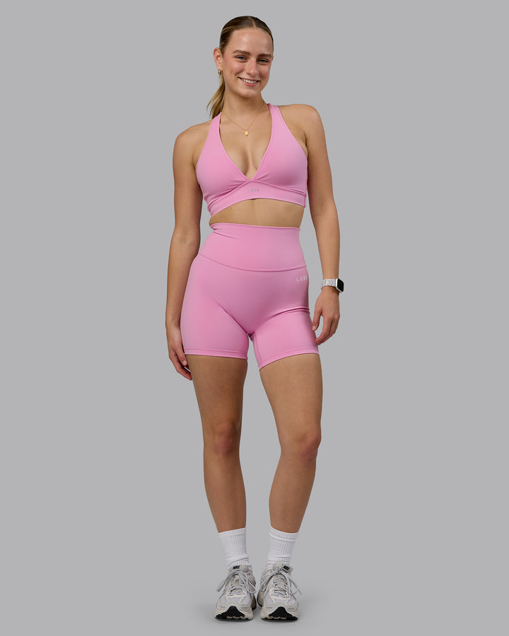 Woman wearing Stamina Sports Bra (D/DD/E) - Bubblegum
