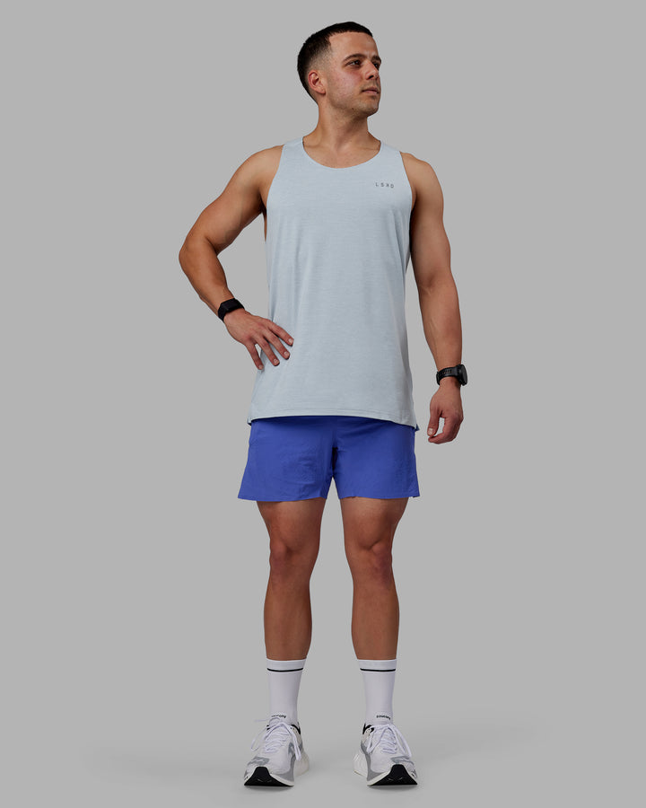 Man wearing UltraAir 5&quot; Lined Performance Shorts - Baja Blue-Reflective
