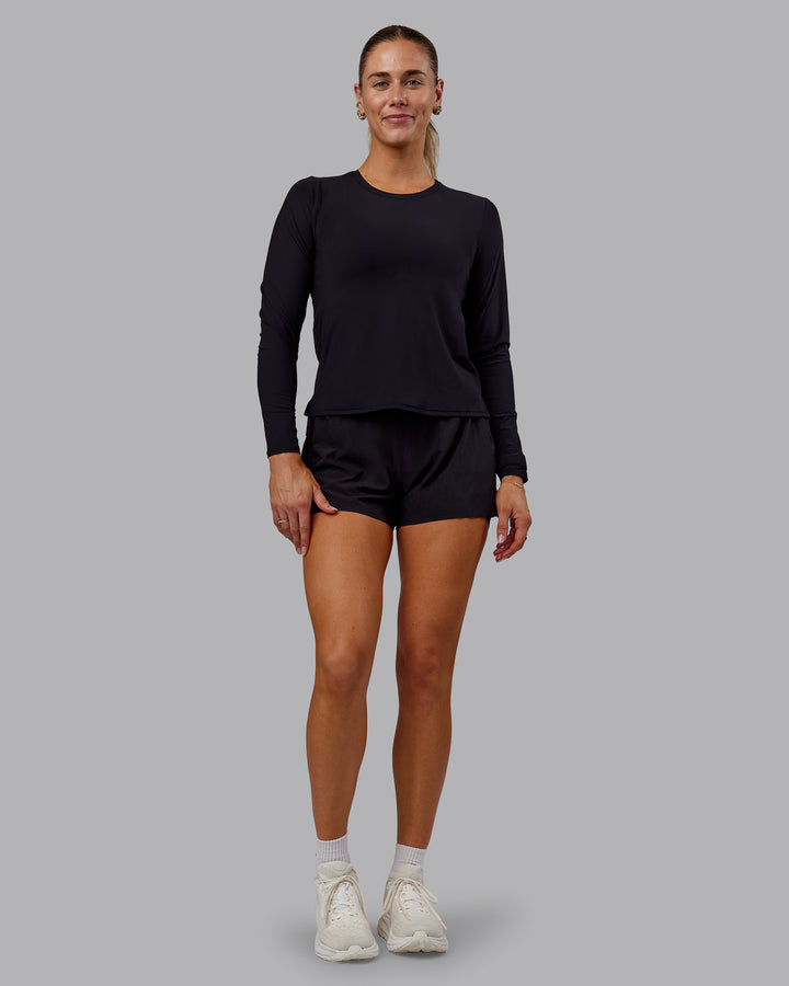 Woman wearing Cadence Long Sleeve Tee - Black
