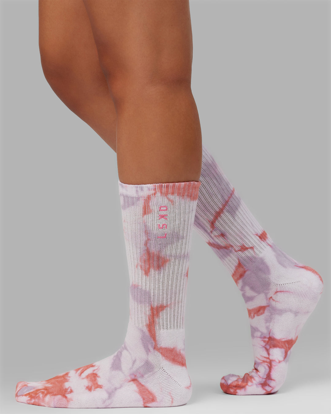 Signal 3 Pack Crew Socks - Tie Dye-Pink-Blue-Green