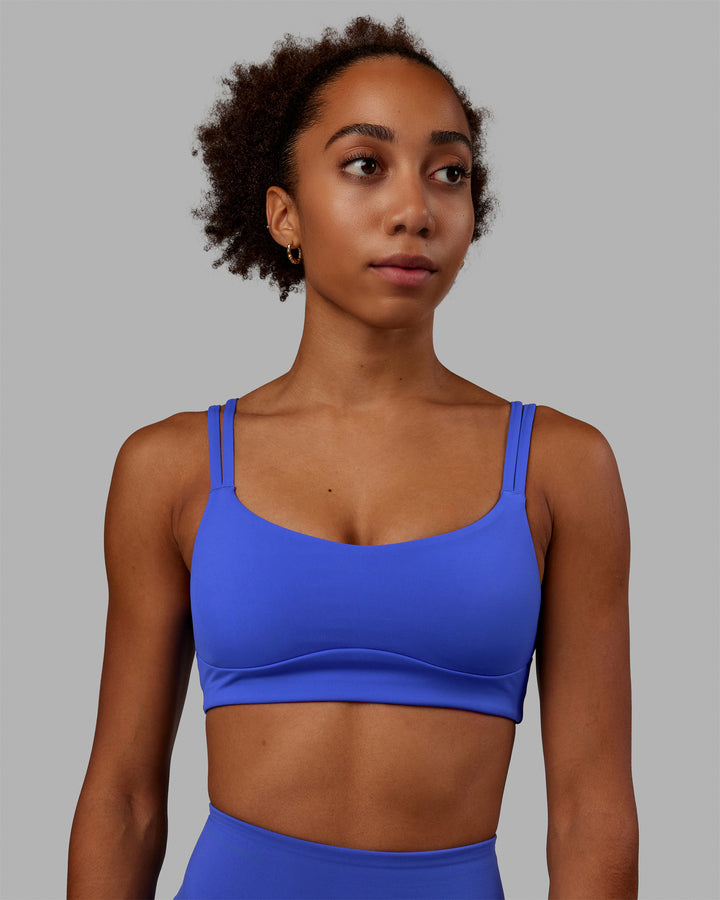 Women Wearing Vogue Sports Bra - Power Cobalt
