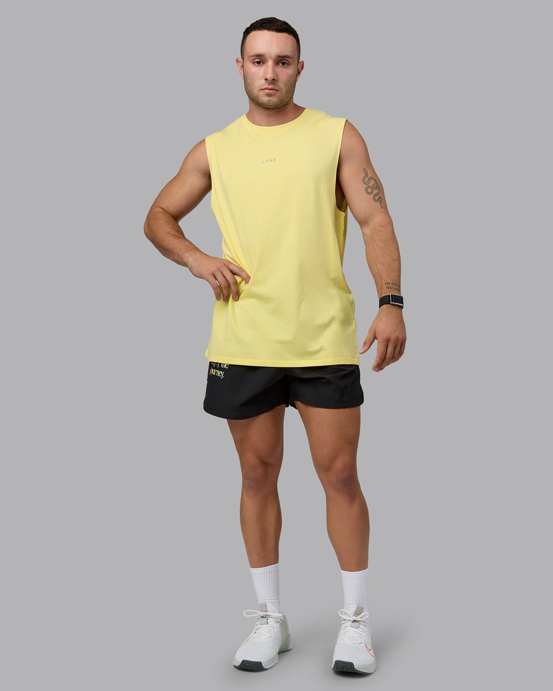 Man wearing Base FLXCotton Tank - Lemon