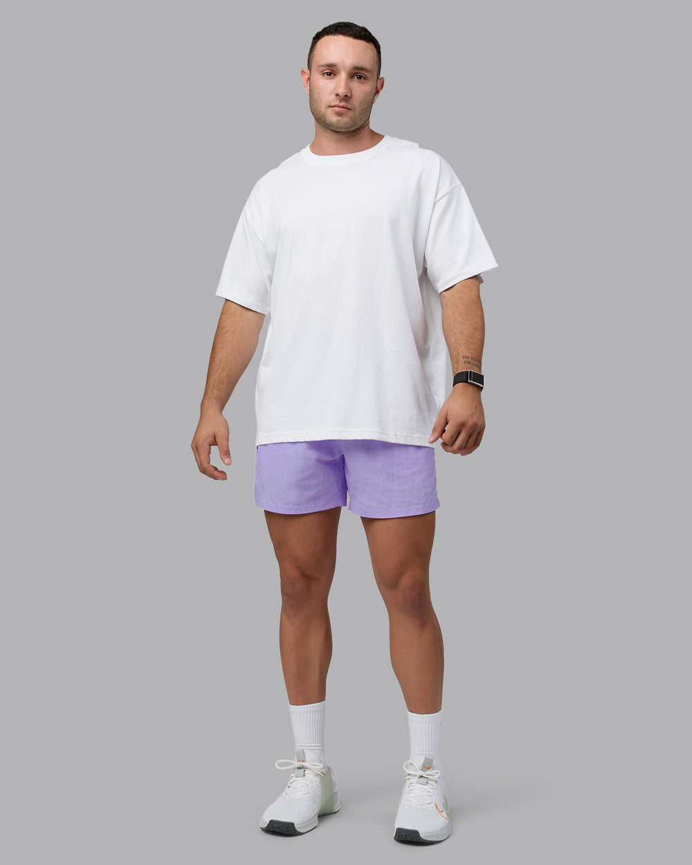 Man wearing Classic 5" Shorts - Pastel Purple