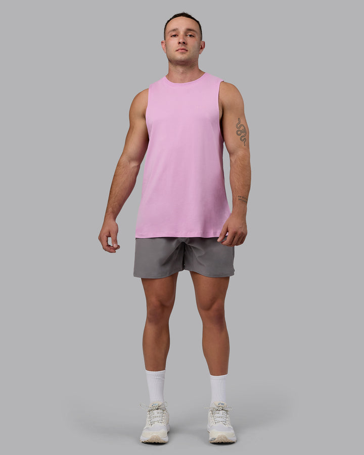 Man wearing Deluxe PimaFLX Tank - Pastel Orchid
