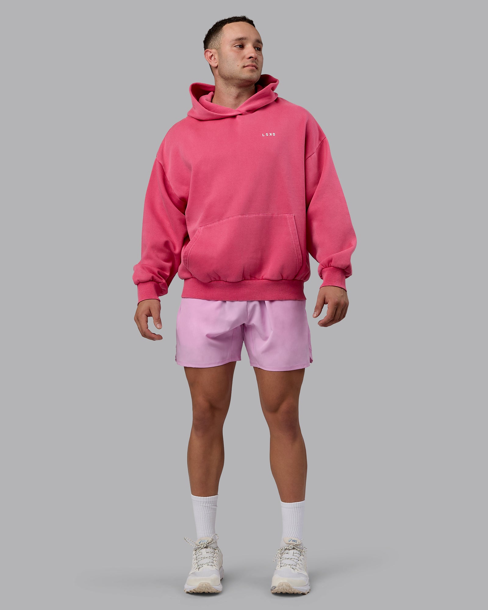 Pink newest L hoodie & shorts