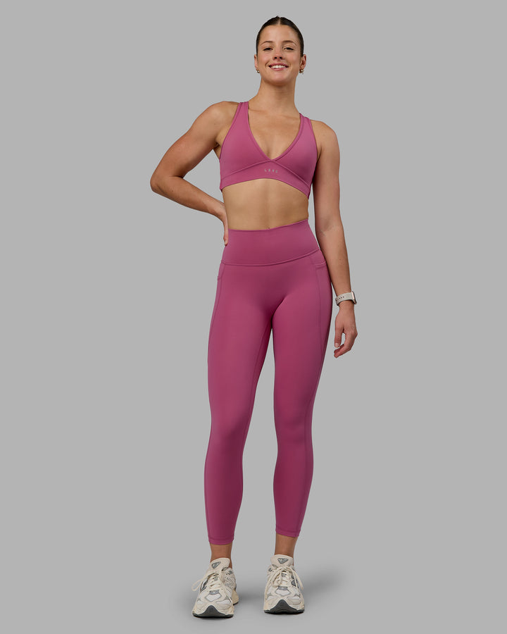 Woman wearing Stamina Sports Bra - Mauve Haze
