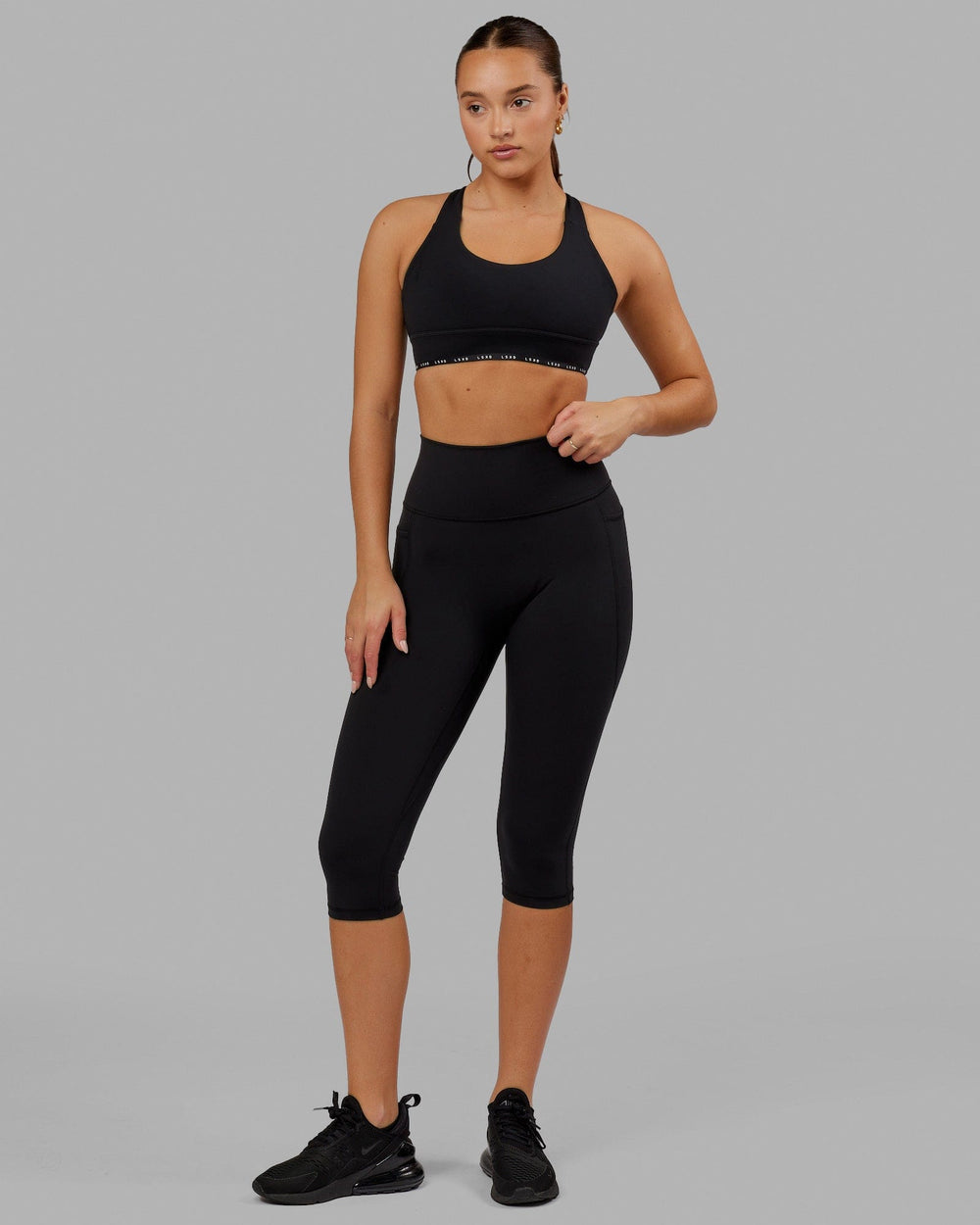 Fusion 3/4 Length Tight with Pockets - Black