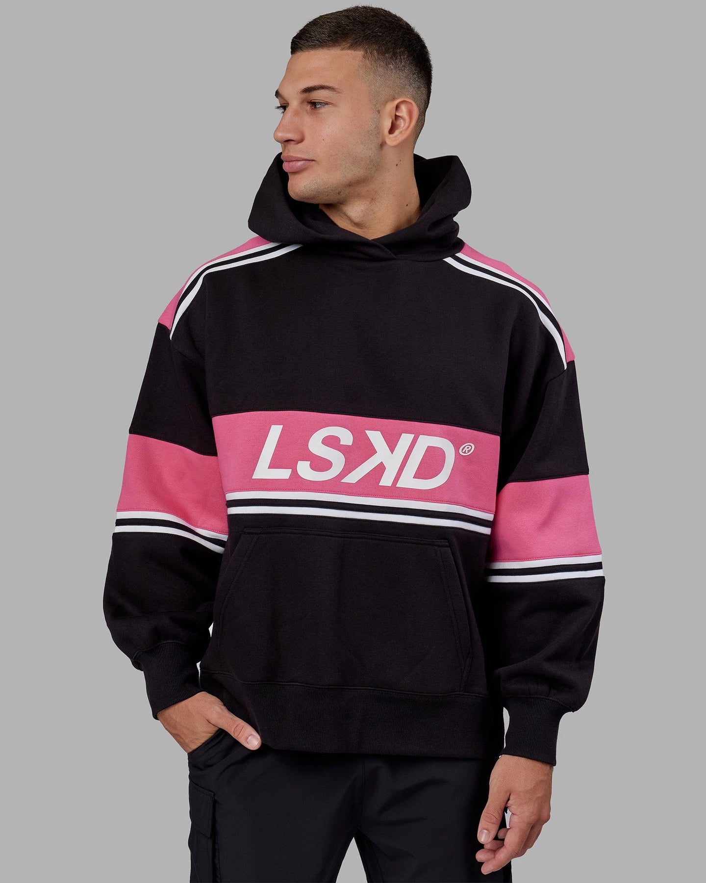 Unisex A-Team Hoodie Oversize - Black-Flamingo – LSKD