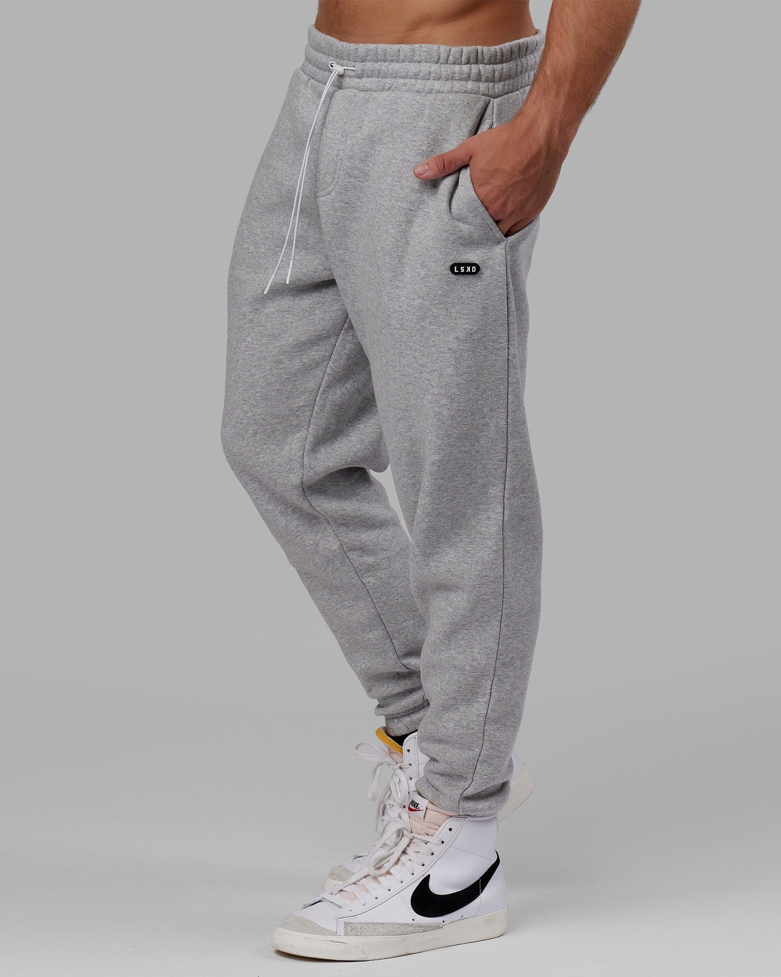 Grey and best sale white track pants