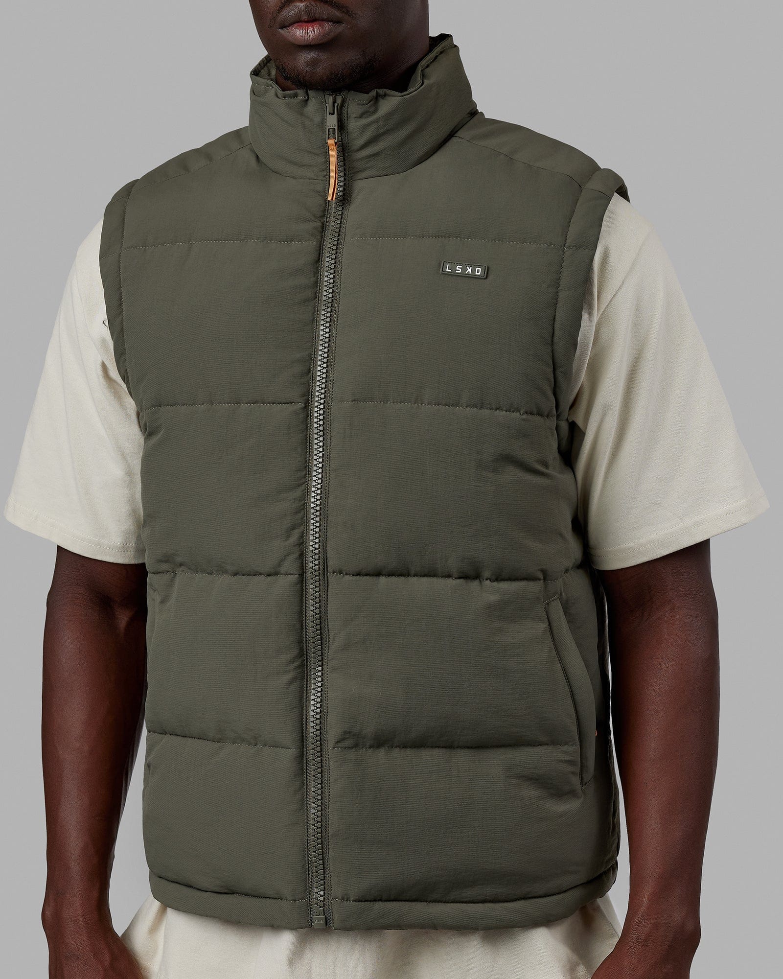 Green tea sales puffer vest