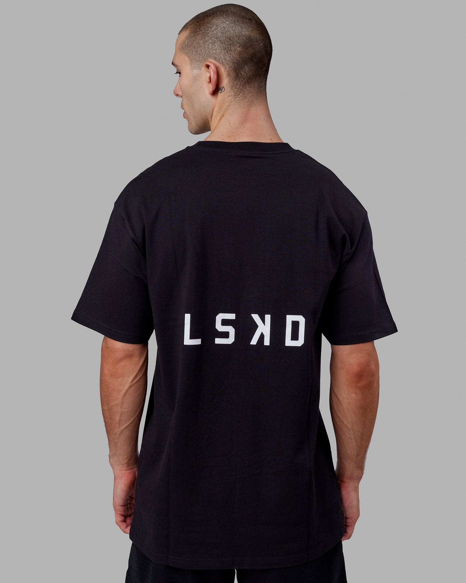 Endeavour Heavyweight Longline Tee Oversize - Black | LSKD