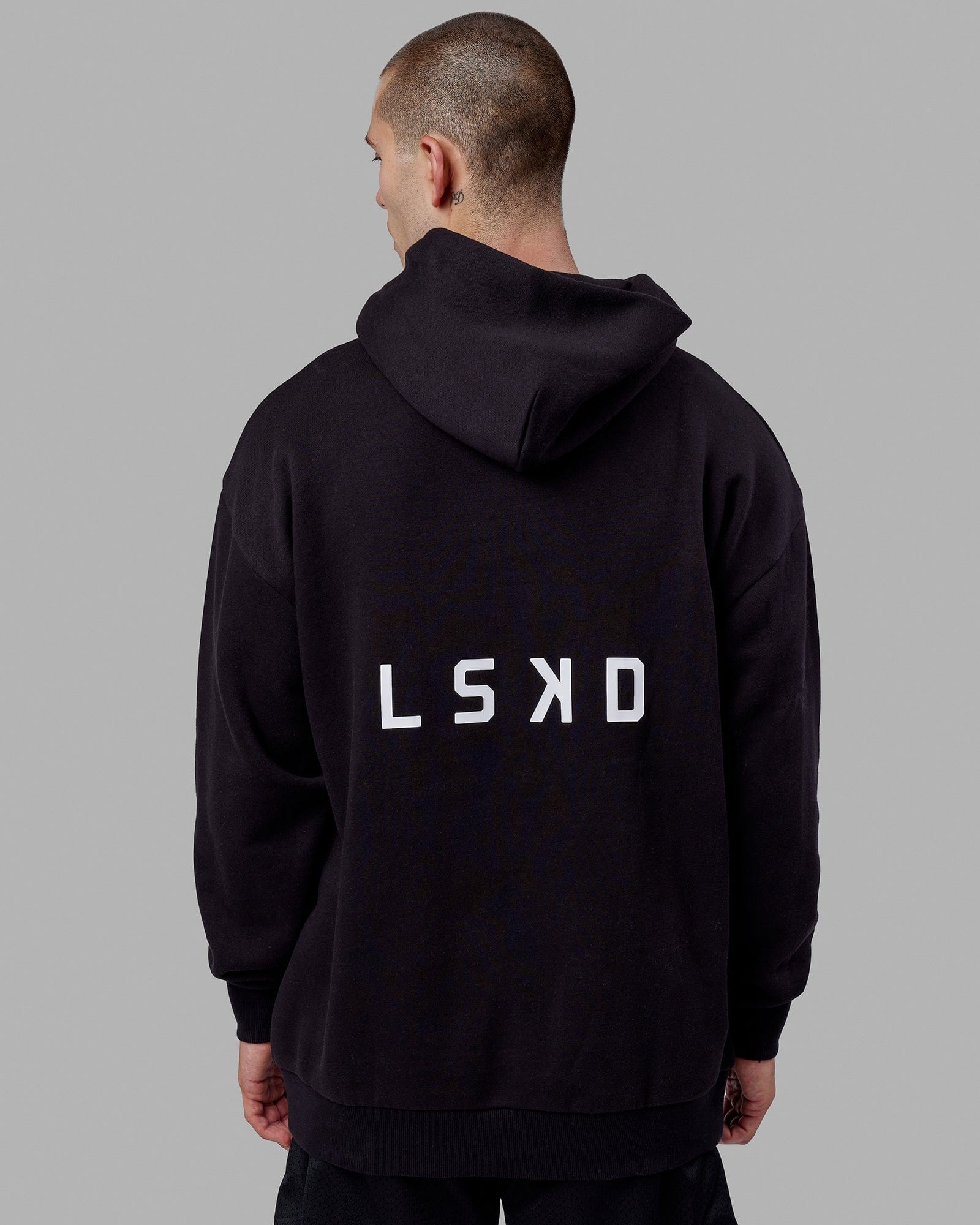 Black longline hoodie outlet mens