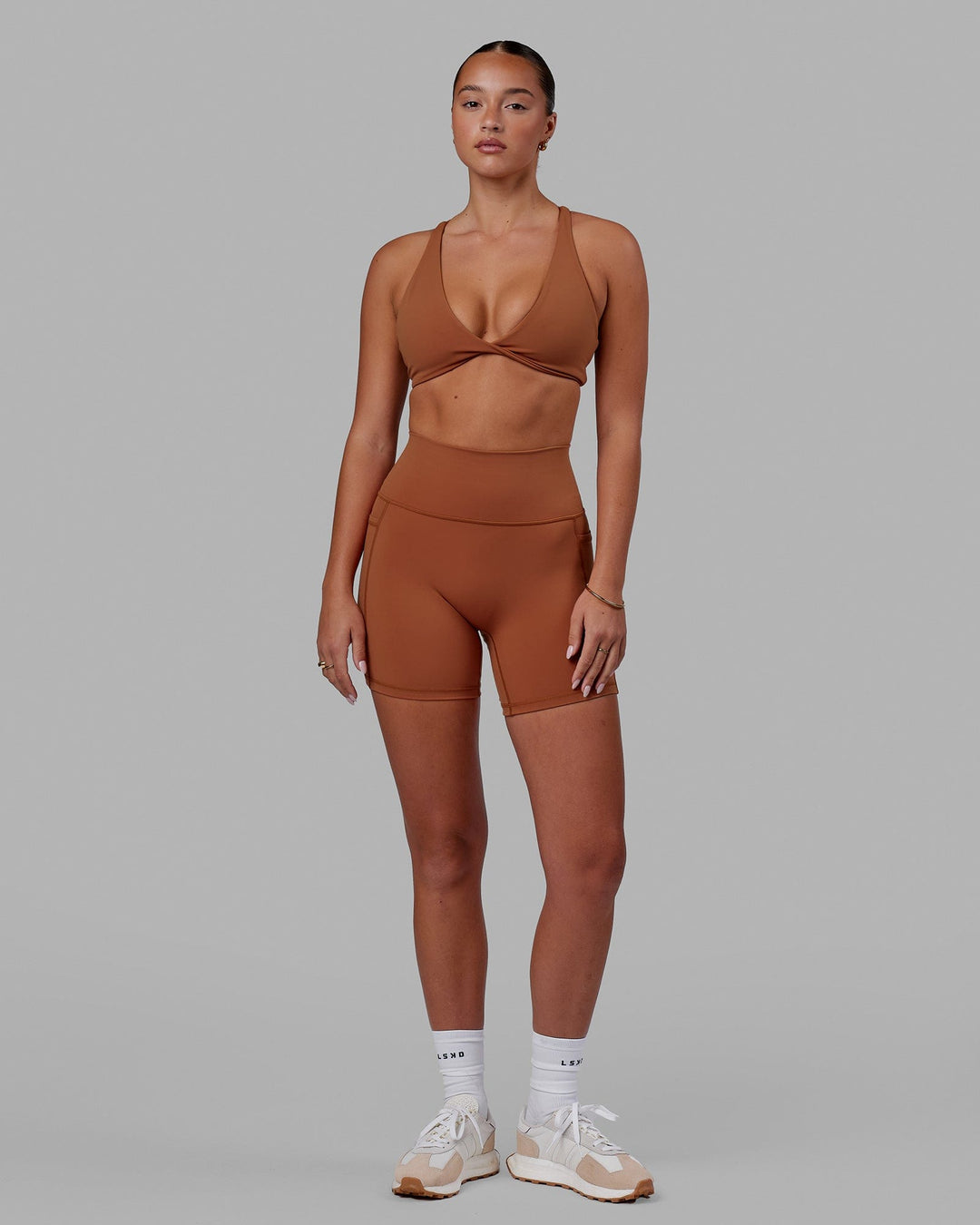 Woman wearing Fusion Mid Short Tight - Hazel