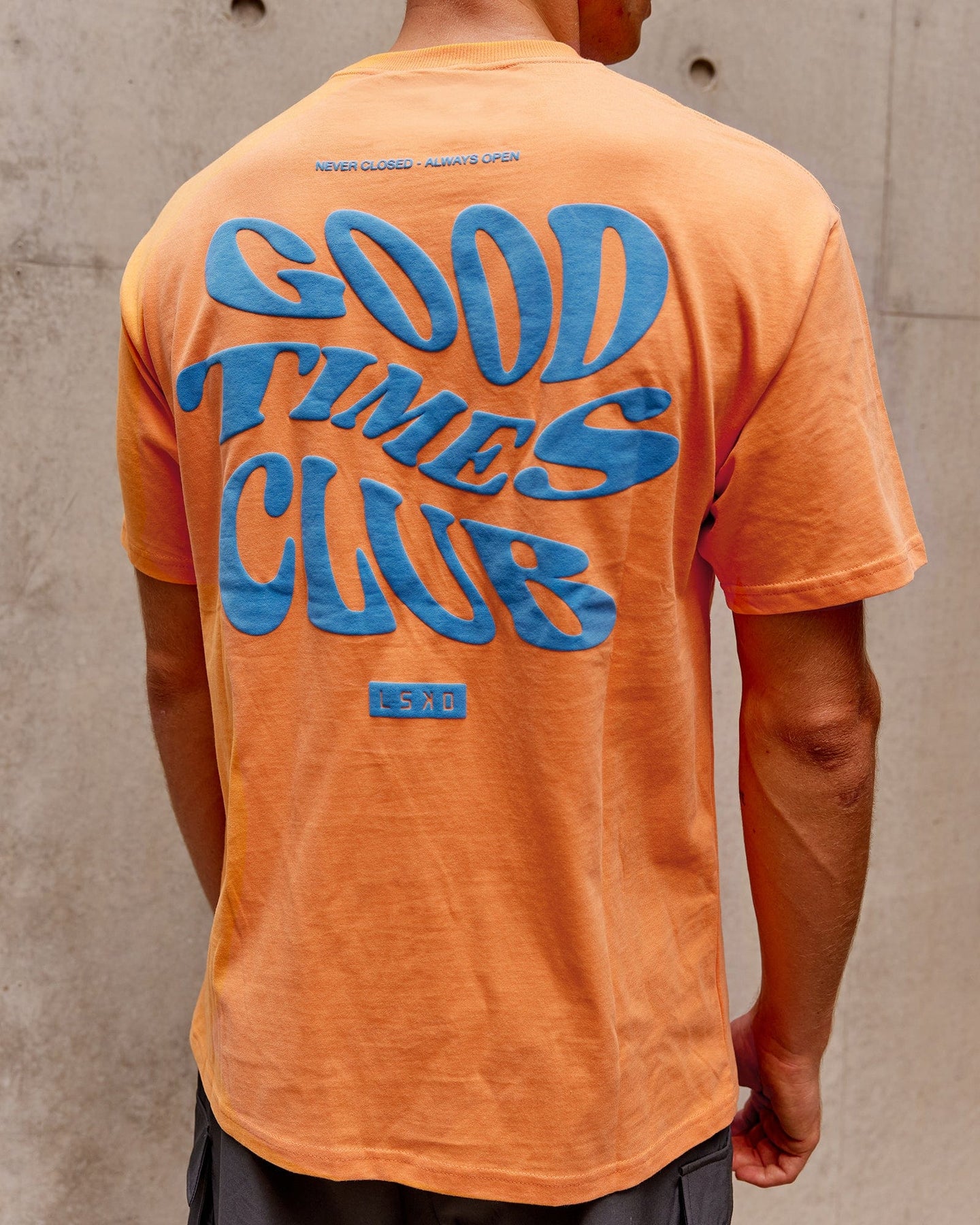 Unisex Good Times Heavyweight Tee Oversize - Tangerine-Blue | LSKD