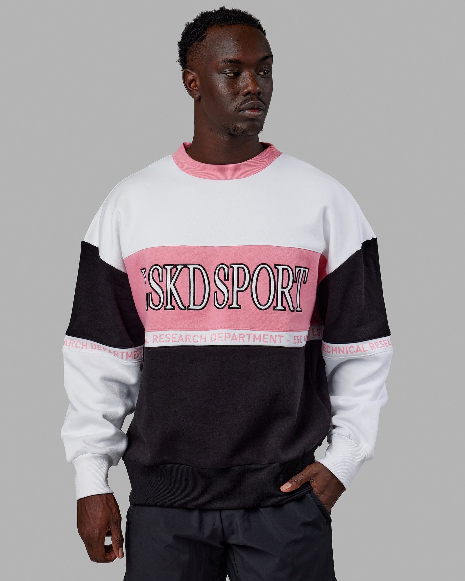 Pink hotsell black sweatshirt