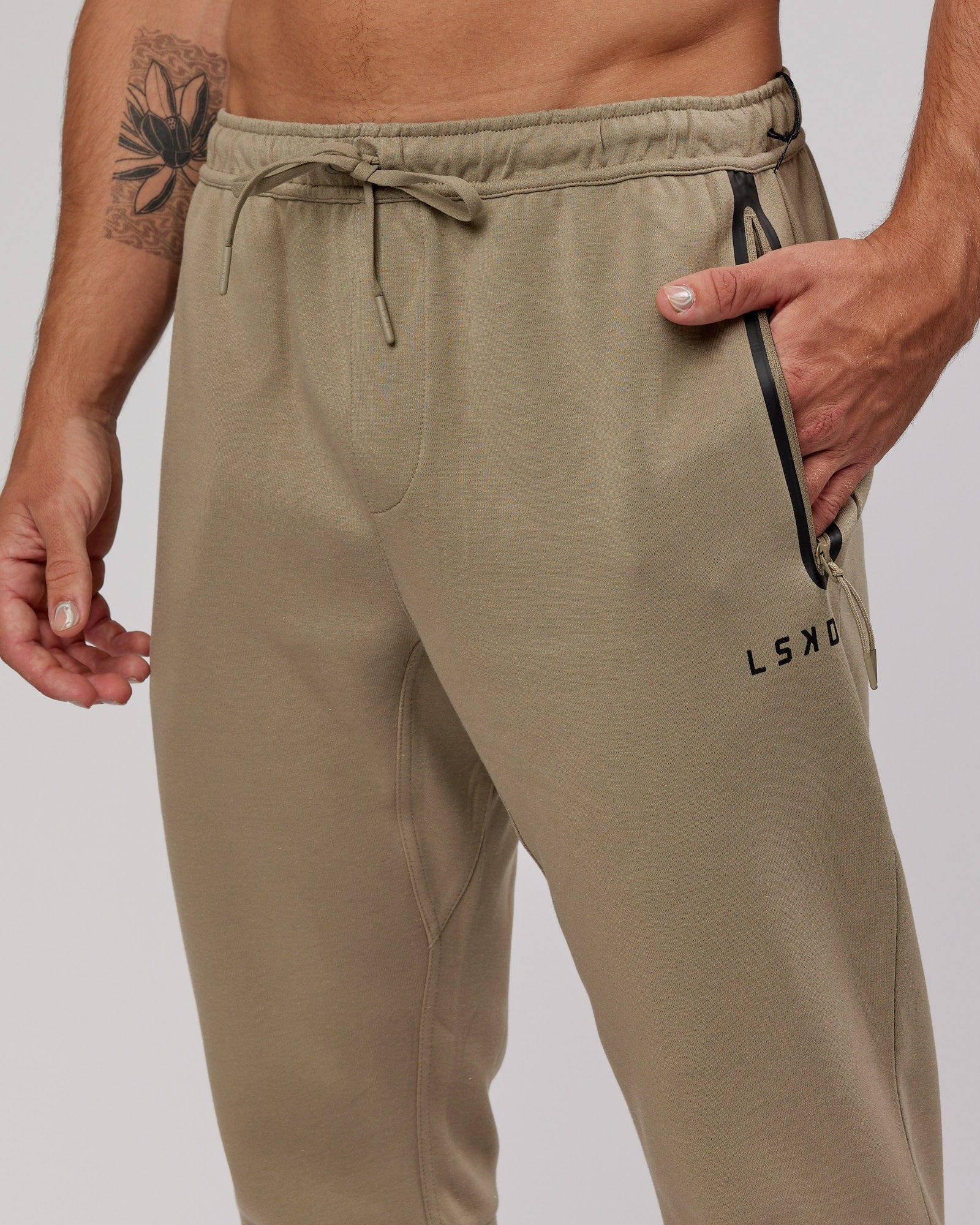 Mens Athlete ForgedFleece Zip Track Pants Laurel Oak LSKD