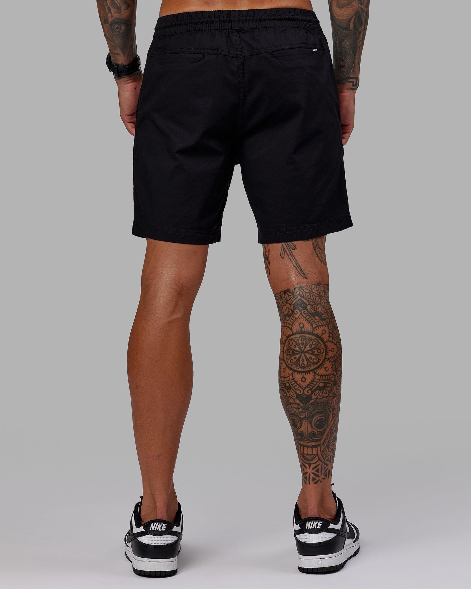 Black and best sale white track shorts