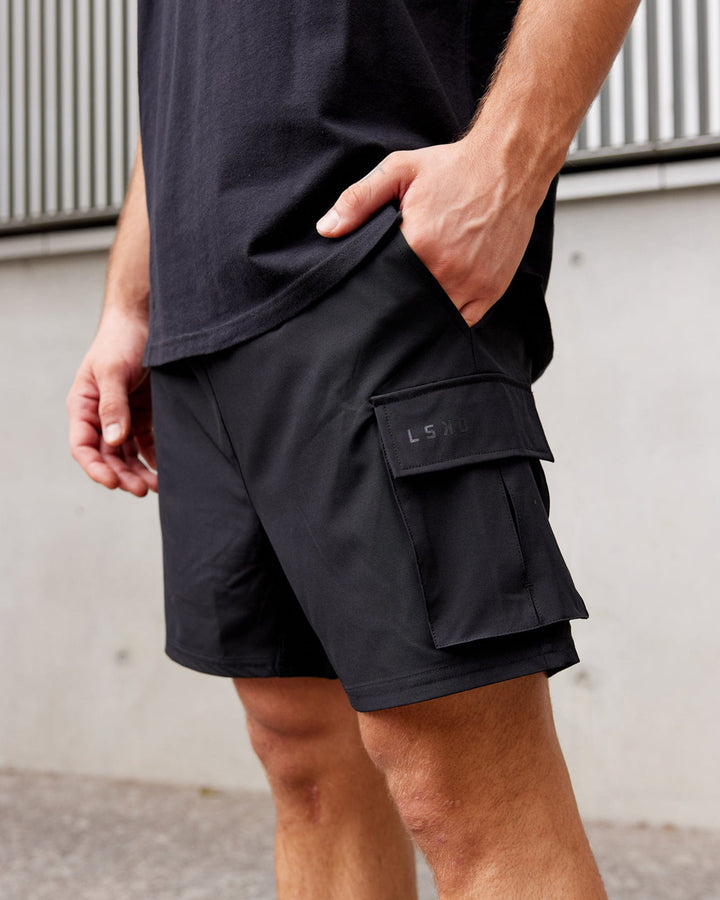 Man wearing Energy Stretch Performance Cargo Short - Black
